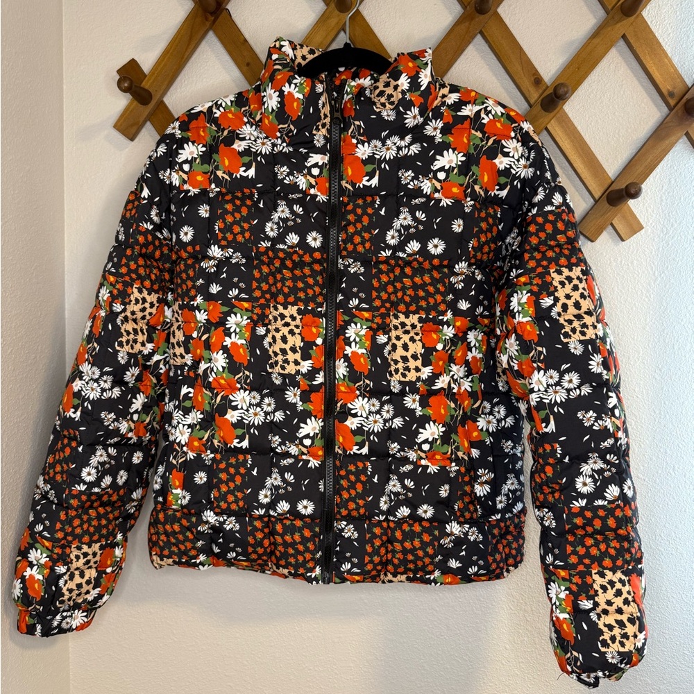 Floral Print Puffer Jacket